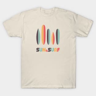 Retro Sun & Surf Surfboard T-Shirt